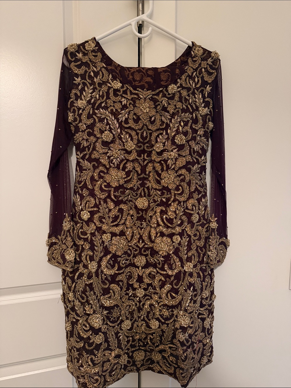 Eggplant Purple Embellished Sharara wedding clothes